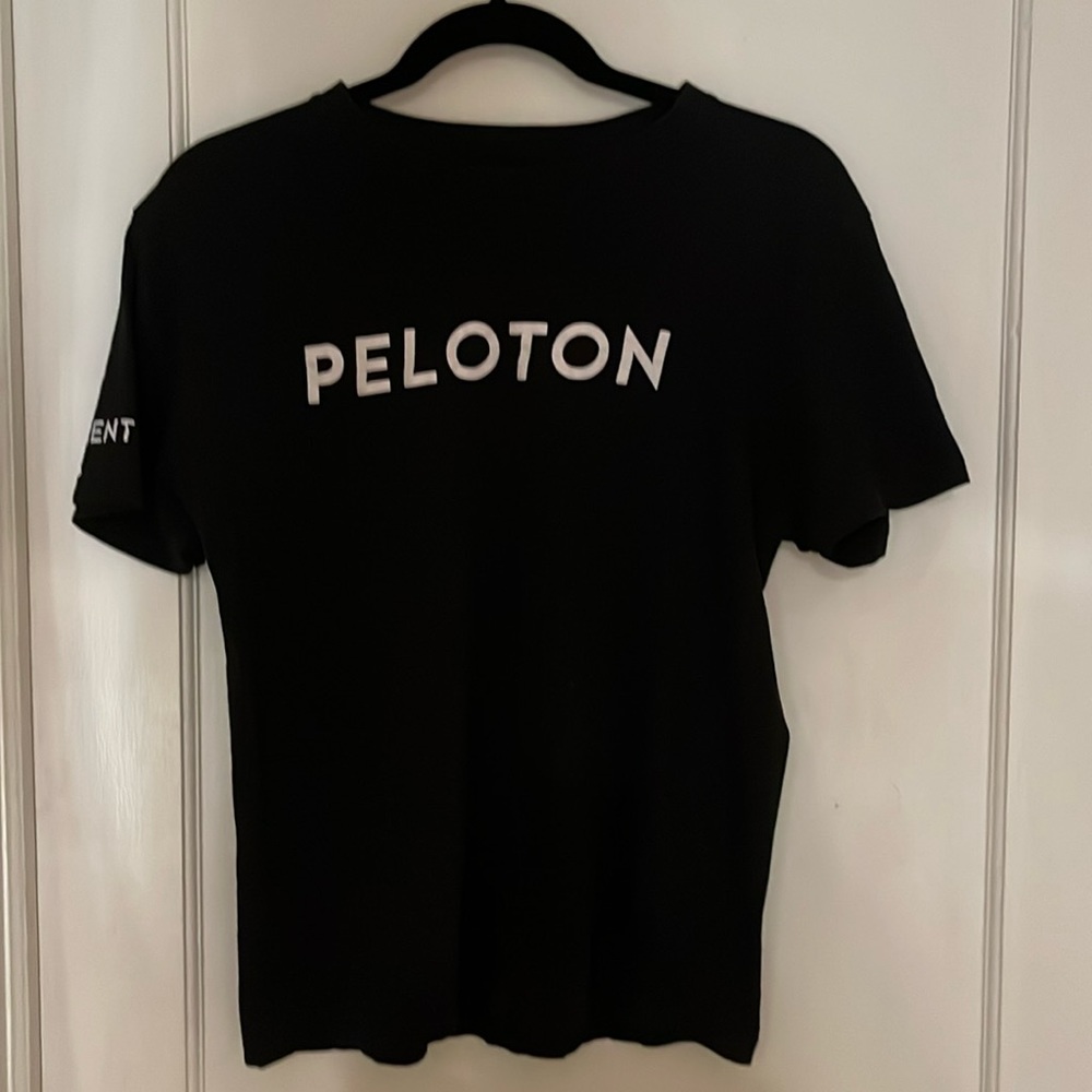 Peloton Women's Black Graphic T Shirt Tee Short Sleeves Century 100 Miles Size S